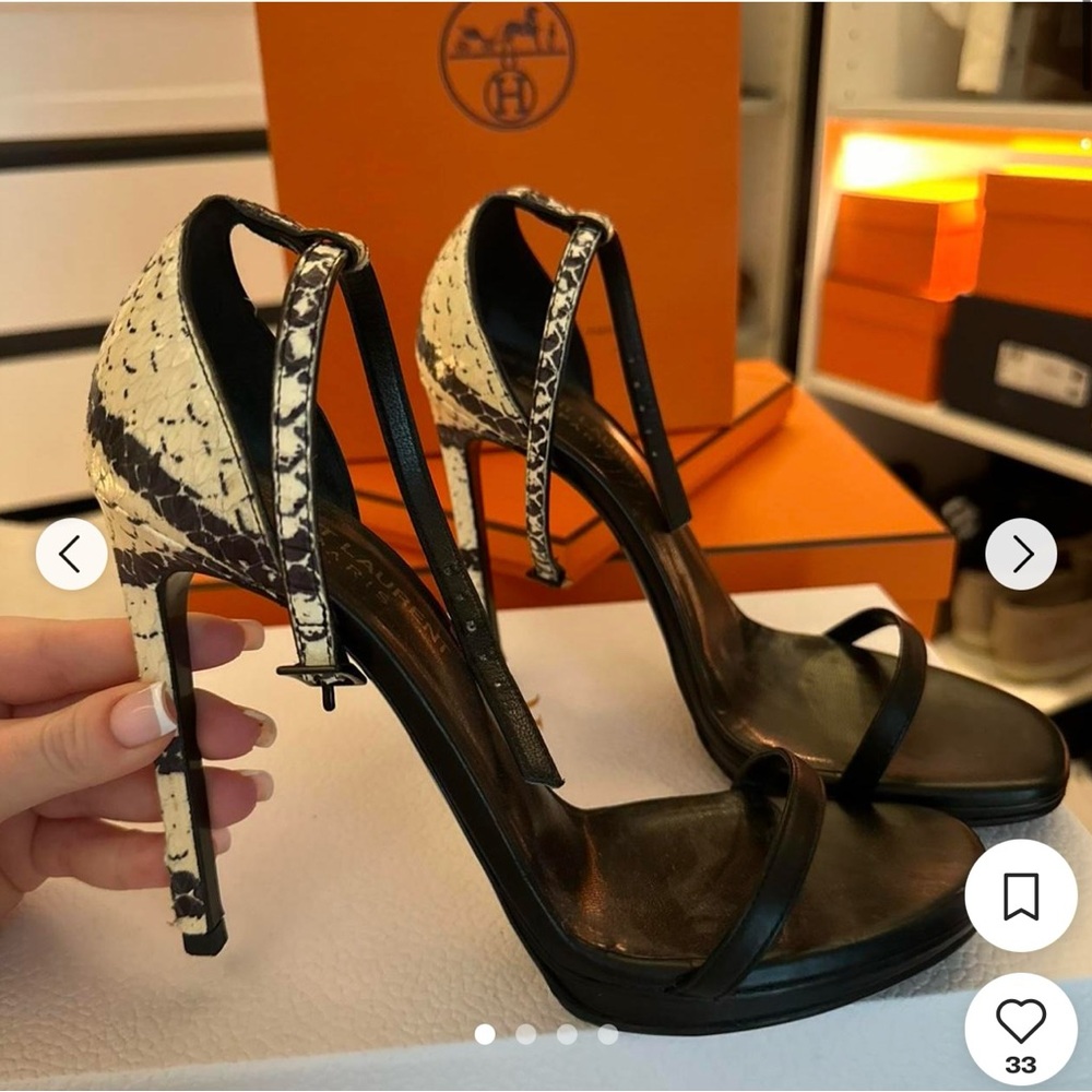 YSL  Black and Cream Women's Heels